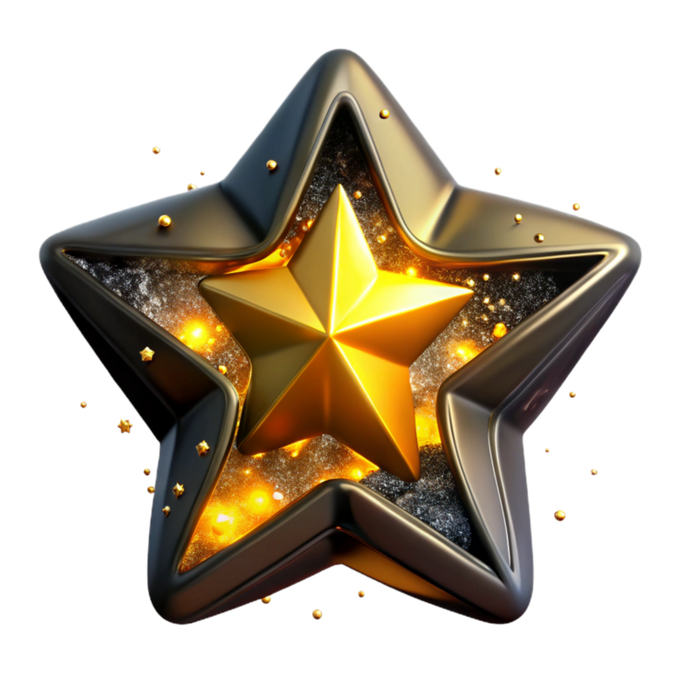 magnificent minimalist Glowing Star Cutout with Yellow Light high quality png