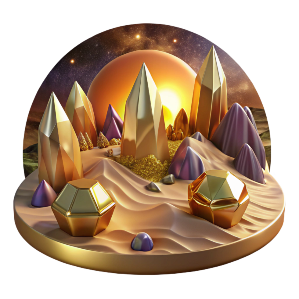 wonderful rustic Golden Hour Sunset Landscape Isolated high resolution png