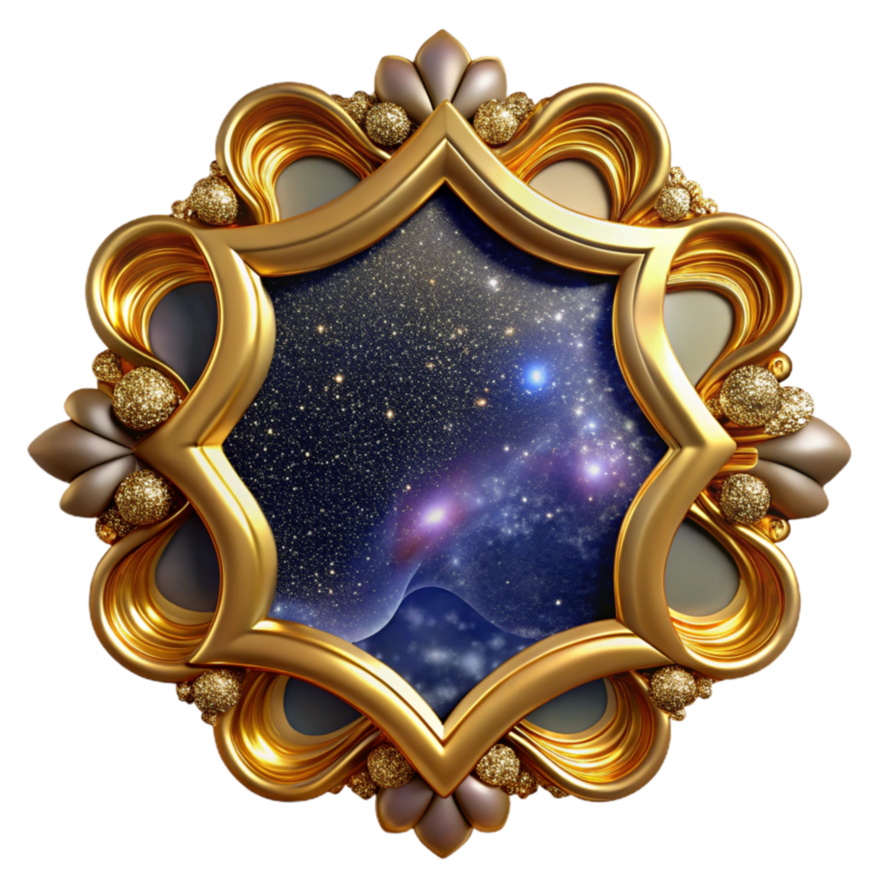 magnificent contemporary Golden Frame Ornate Design Cutout detailed png