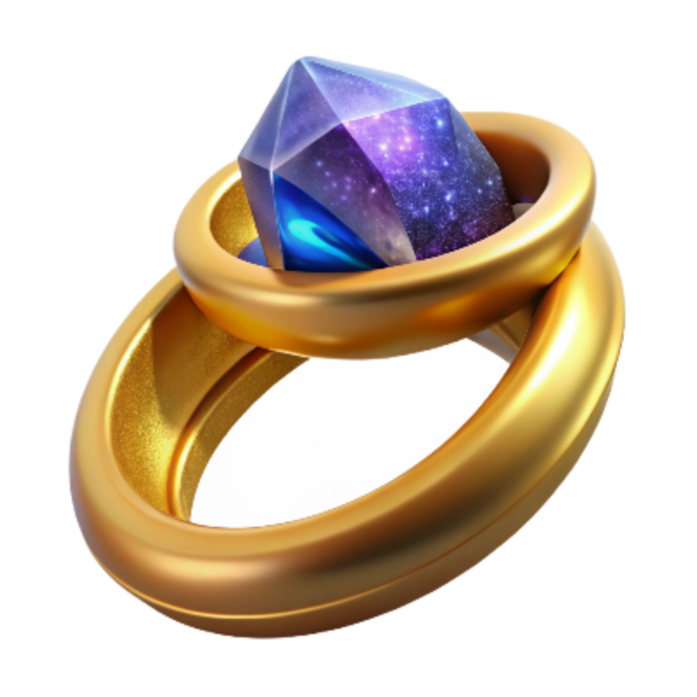 magnificent modern Golden Ring Top Angle Cutout with Diamond authentic png