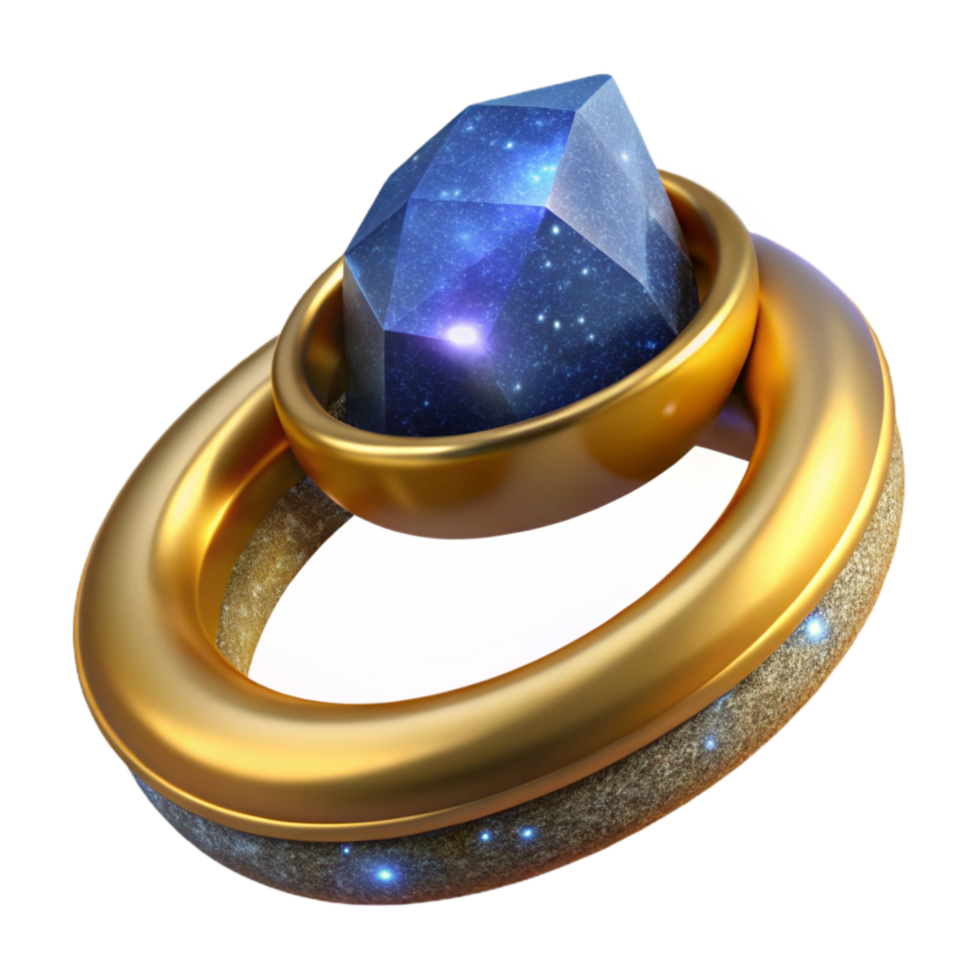 wonderful classic Golden Ring Top View Isolated on Transparent Background high resolution png