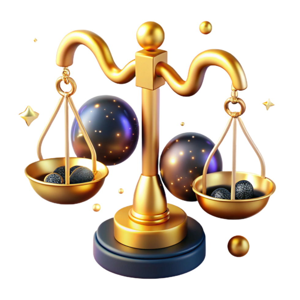 extraordinary creative Golden Scale Balanced with Dollar Sign and Question Mark Cutout exclusive png