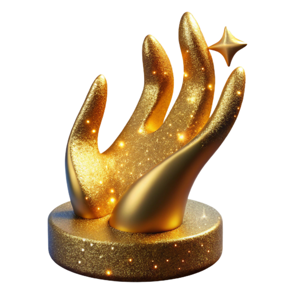 elegant rustic Golden Silhouette Reaching Upward Isolated Element exclusive png