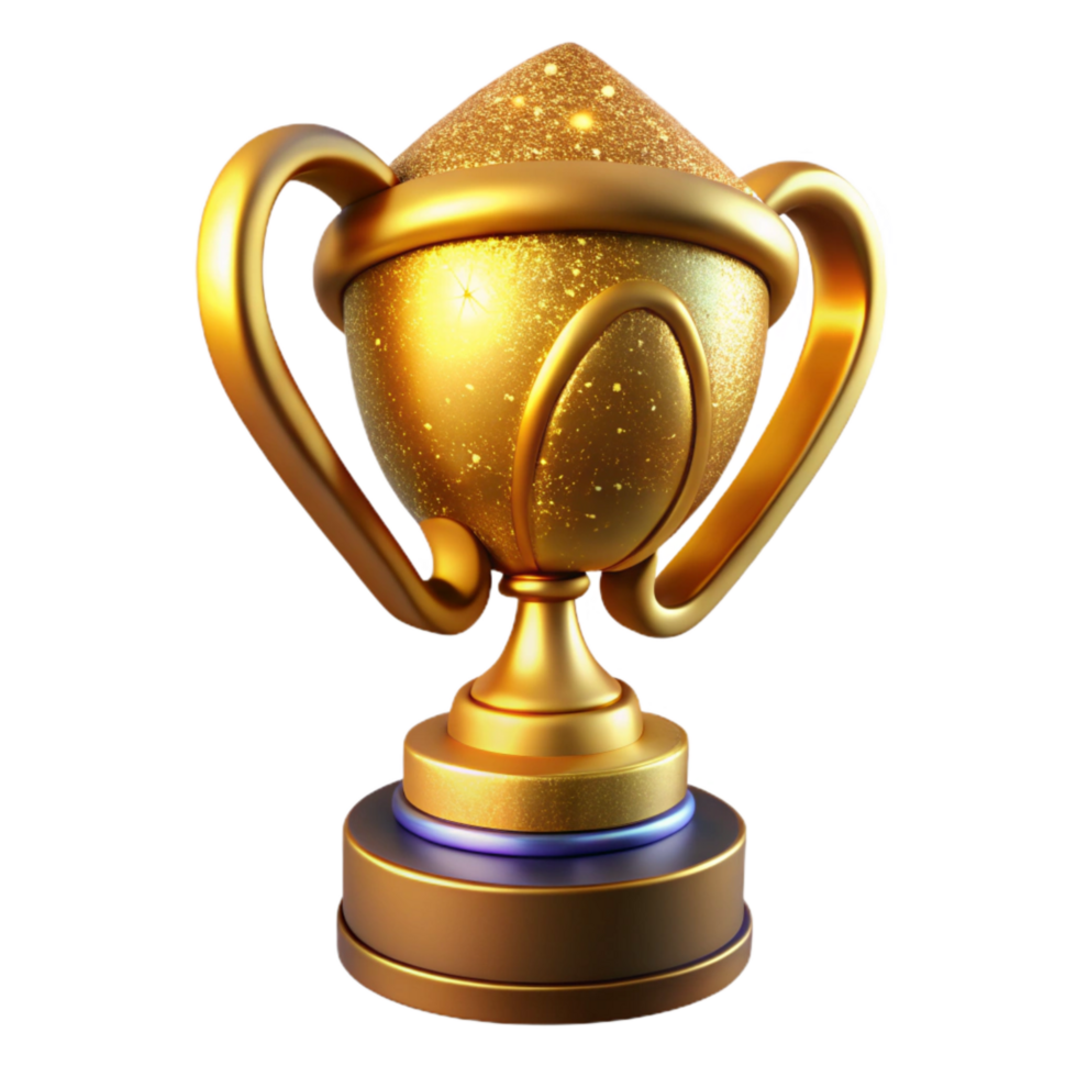 elegant traditional Golden Trophy Award Shiny Finish Transparent Background professional png