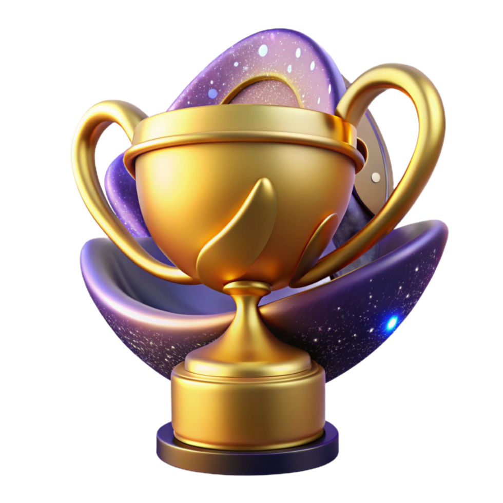 impressive classic Golden Trophy Award Front View Isolated Element professional png