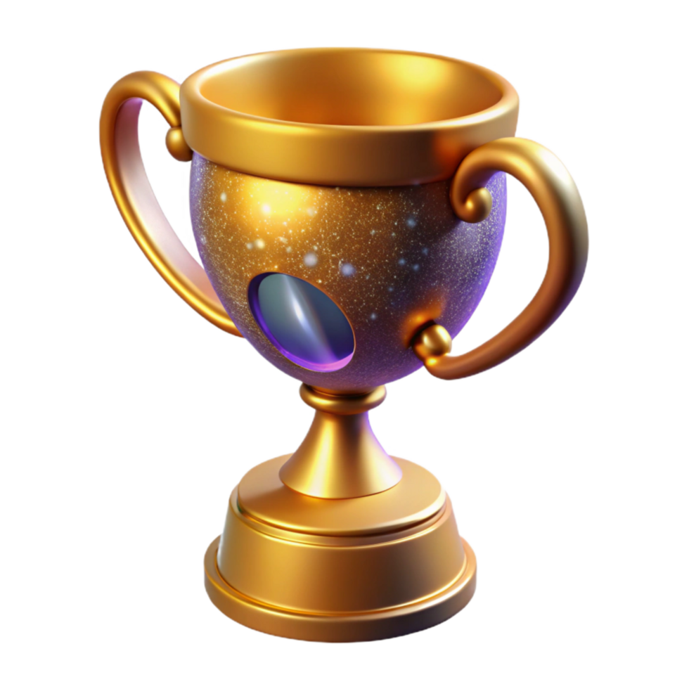 extraordinary vintage Golden Trophy Cup Side View Cutout png