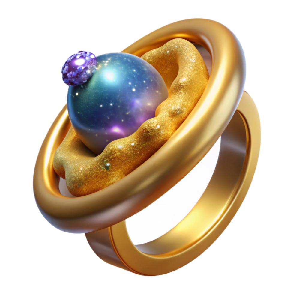 beautiful abstract Gold Ring Front View Cutout professional png