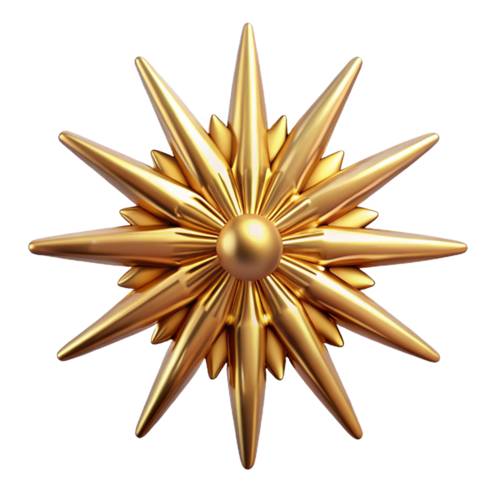 serene creative Gold Starburst Isolated with Sparkling Effect professional png