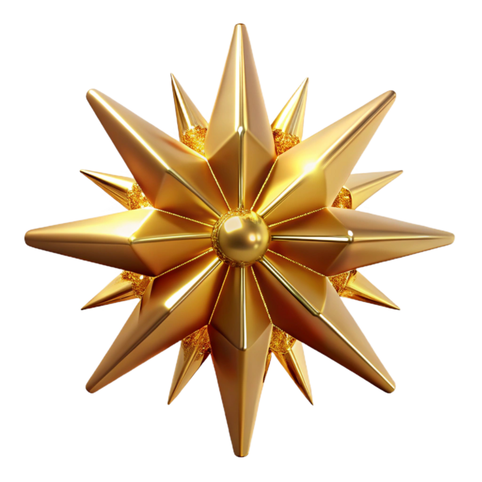 serene creative Gold Starburst with Sparkle Effect Cutout original png