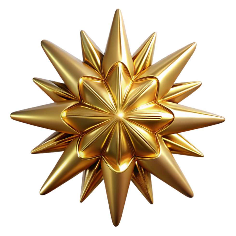 impressive artistic Gold Starburst Isolated with Sparkling Effect premium png