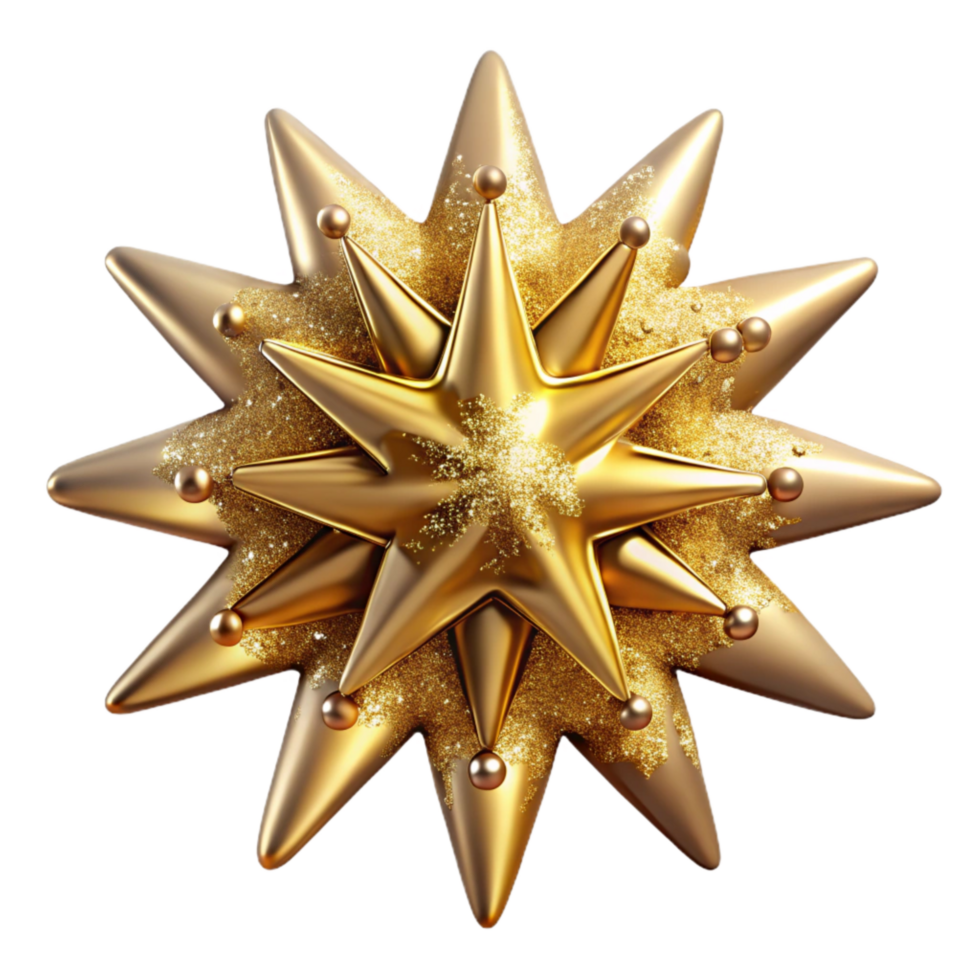 stunning modern Gold Starburst with Sparkle Effect Cutout genuine png