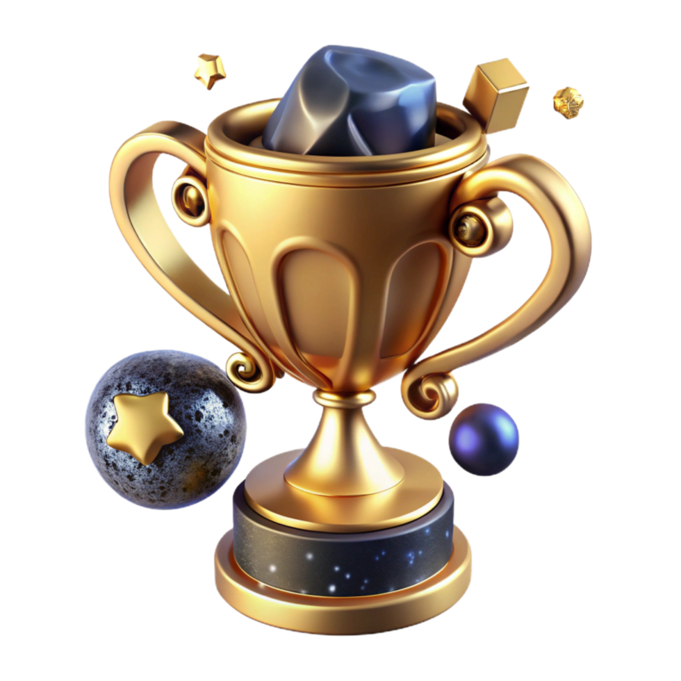 stunning abstract Gold Trophy with Engraving Cutout authentic png