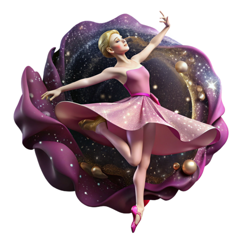 wonderful minimalist Graceful Ballerina in Pink Cutout with Dramatic Shadows exclusive png