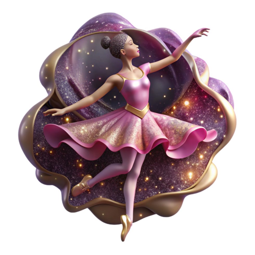 magnificent traditional Graceful Ballerina in Pink Cutout with Dramatic Shadows authentic png