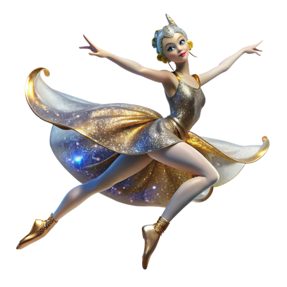 serene vintage Graceful Ballerina Leap Isolated with Soft Lighting high resolution png