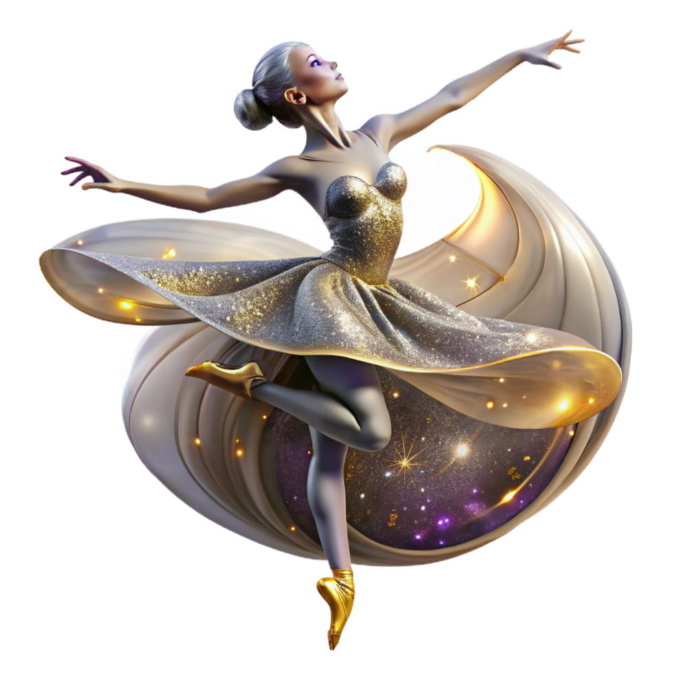 magnificent vintage Graceful Ballet Dancer Spin Transparent Background with Dramatic Shadows original png