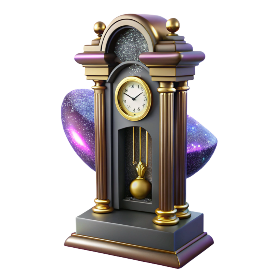 dramatic modern Grandfather Clock with Roman Numerals Isolated premium png