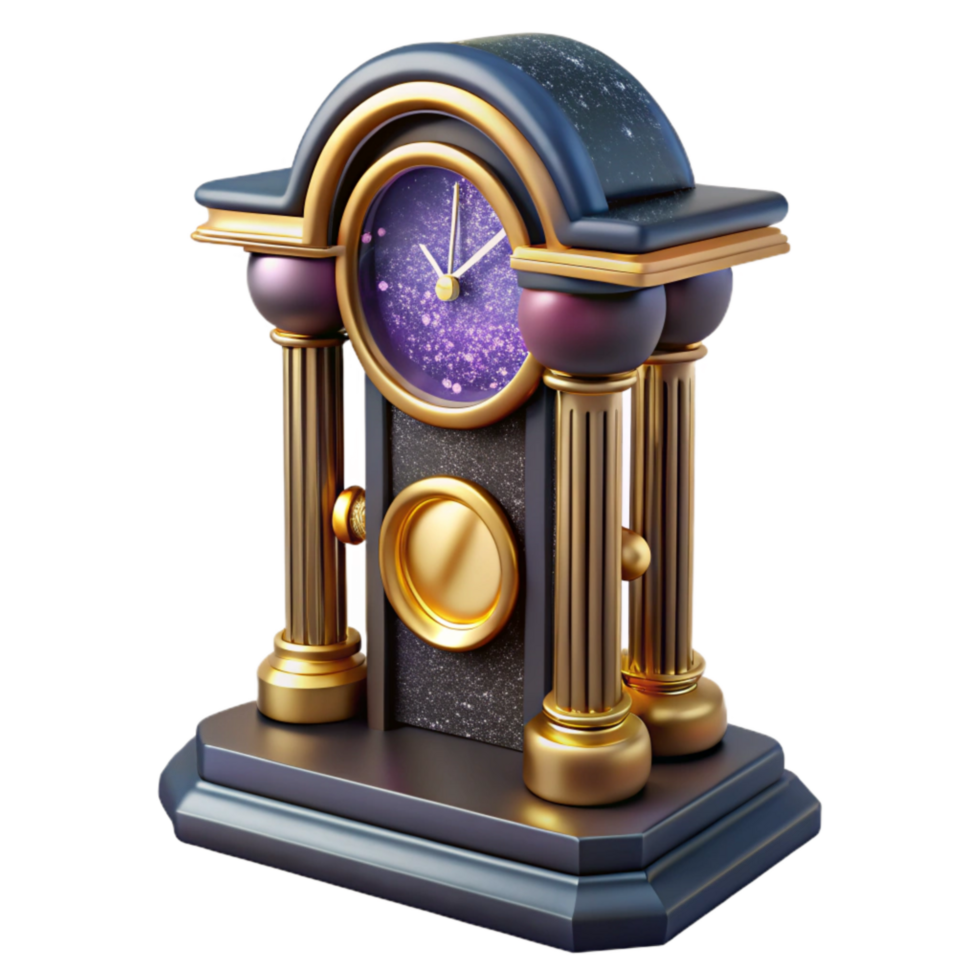 dramatic modern Grandfather Clock with Roman Numerals Isolated genuine png
