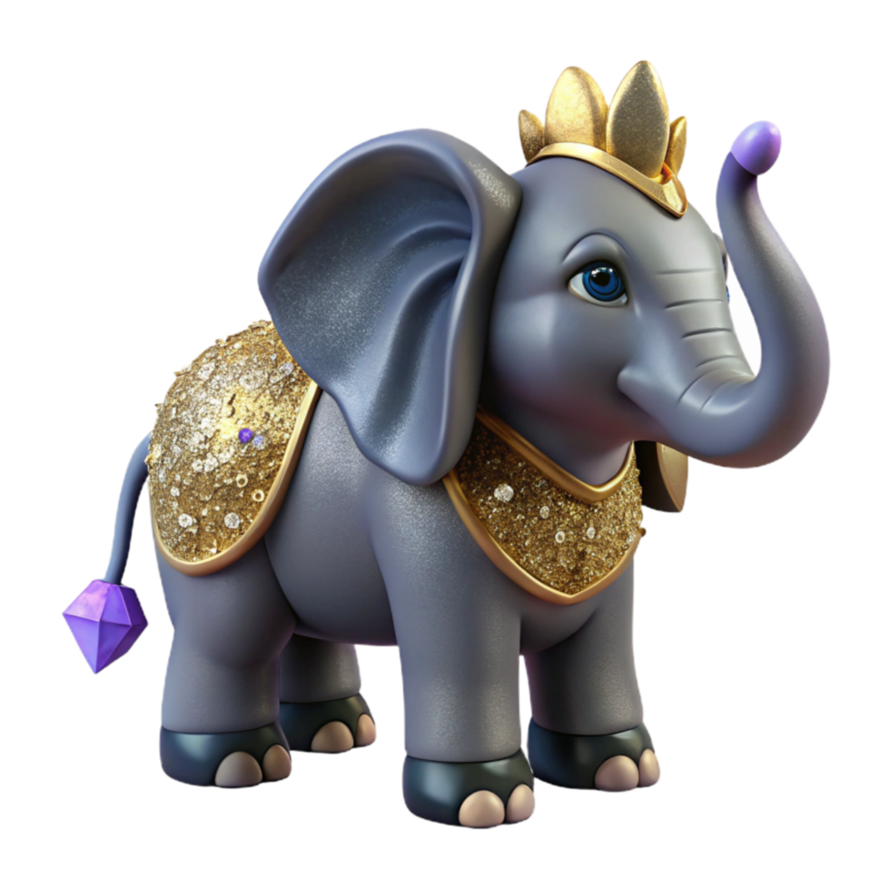 magnificent modern Gray Elephant Side View Isolated Transparent Background png