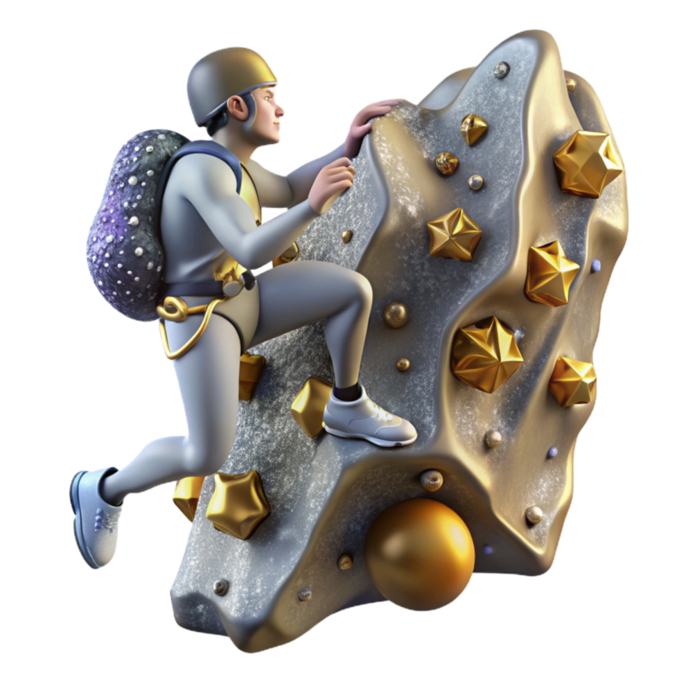stunning traditional Gray Rock Climber Ascending Cliff Face Cutout png