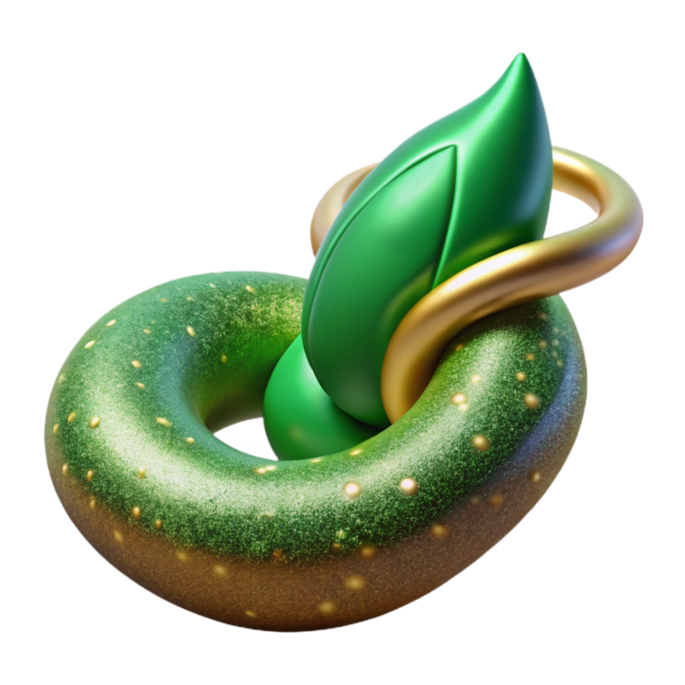 dramatic abstract Green Bean Sprout Curled Cutout original png