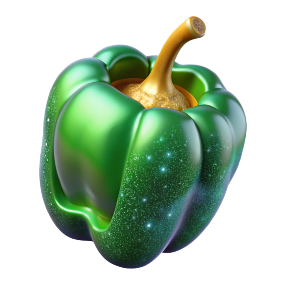 magnificent traditional Green Bell Pepper Cut in Half Transparent high resolution png