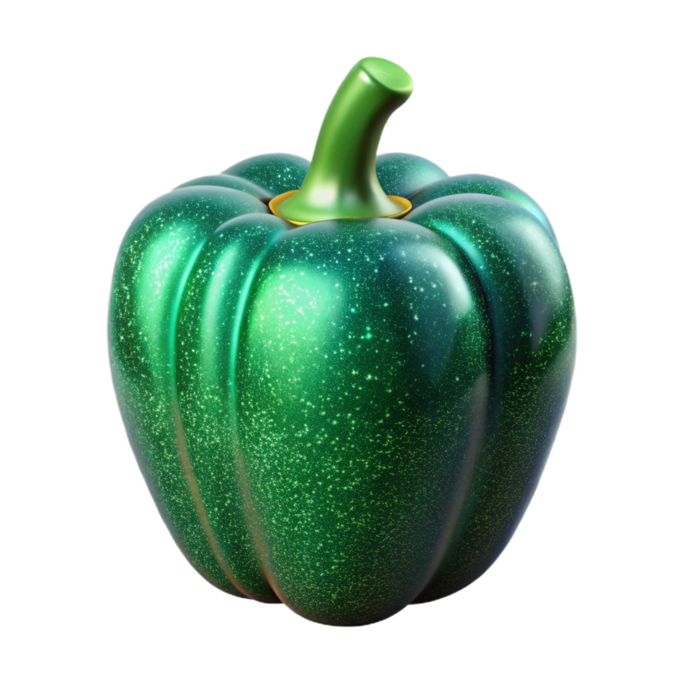 wonderful traditional Green Bell Pepper Front View Cutout authentic png