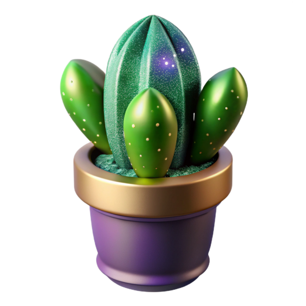magnificent minimalist Green Cactus Plant Potted View Isolated Element original png