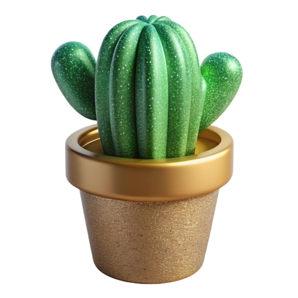 magnificent traditional Green Cactus Potted Side View Transparent Background png