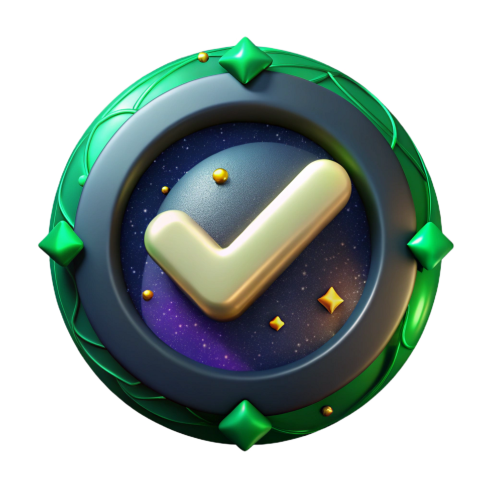 serene classic Green Checkmark Circle Icon Transparent Background professional png