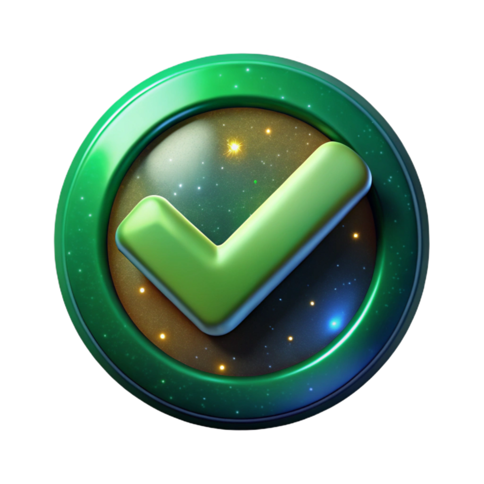 beautiful abstract Green Checkmark Circle Icon Transparent Background high quality png