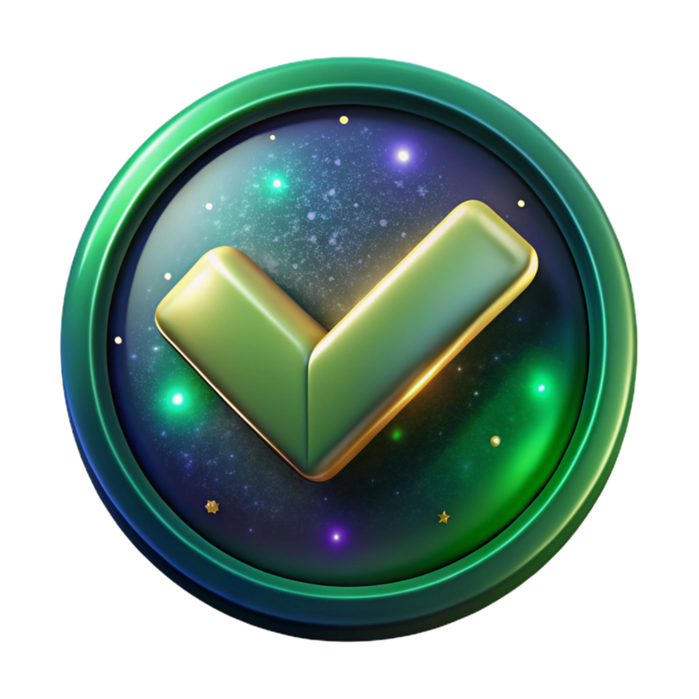 elegant creative Green Checkmark Circle Icon Transparent Background authentic png