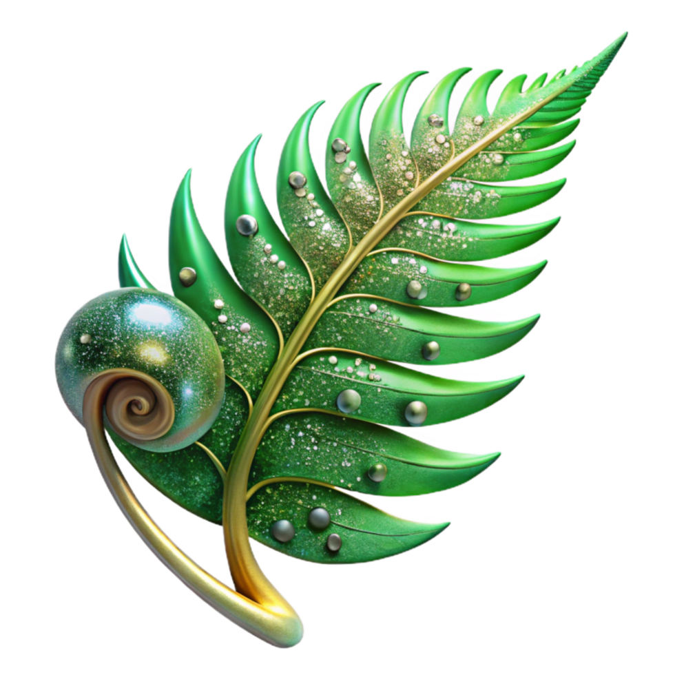 stunning rustic Green Fern Frond Unfurling Delicate Texture Transparent Background high resolution png