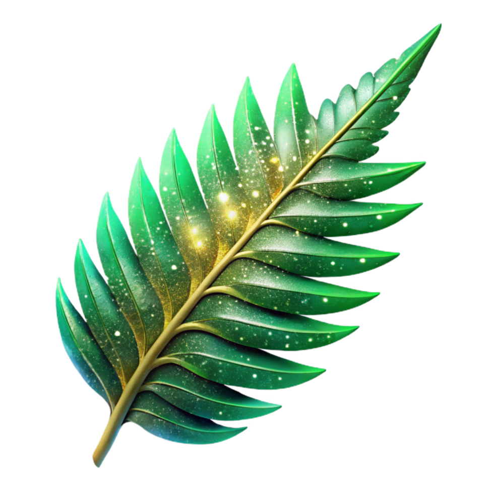 magnificent creative Green Fern Leaf Angled View Isolated genuine png