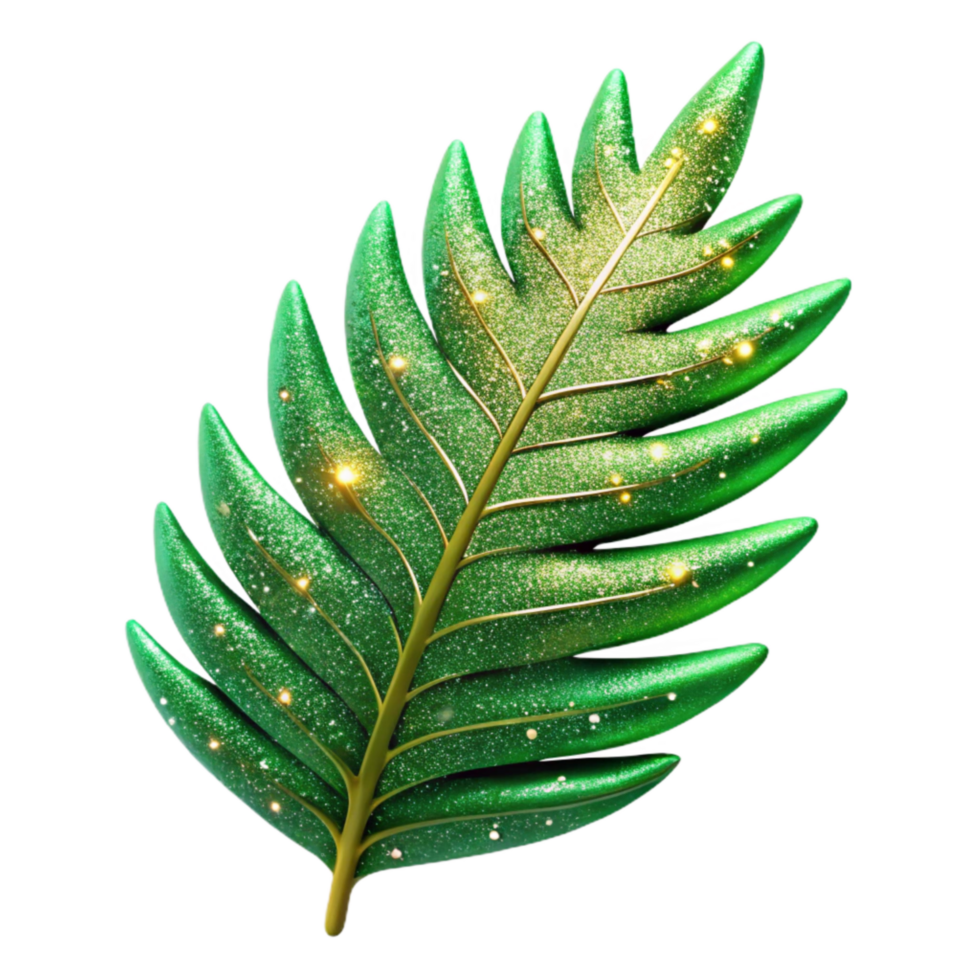 vibrant abstract Green Fern Leaf Delicate Texture Cutout authentic png