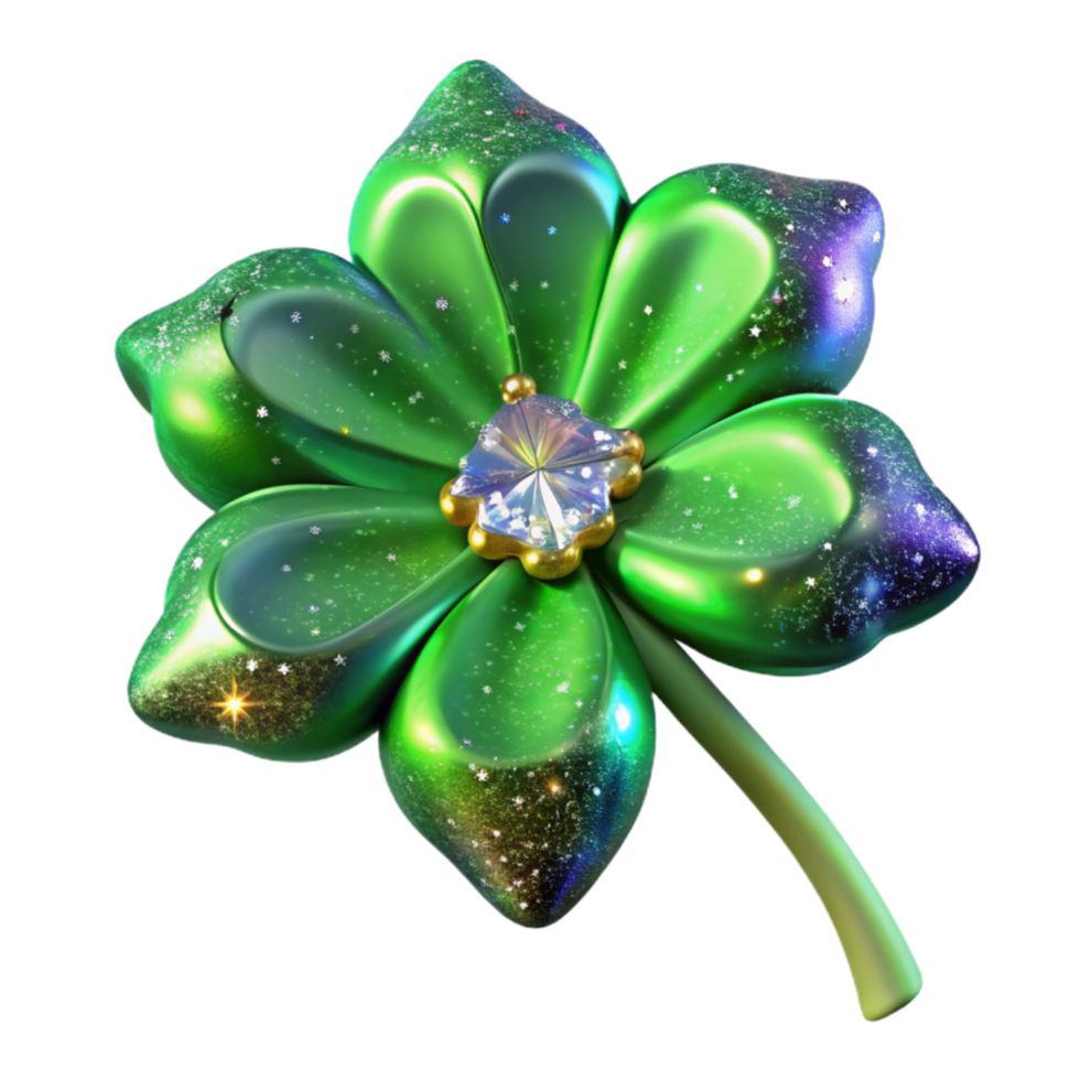 extraordinary artistic Green Four Leaf Clover Cutout Transparent Background premium png