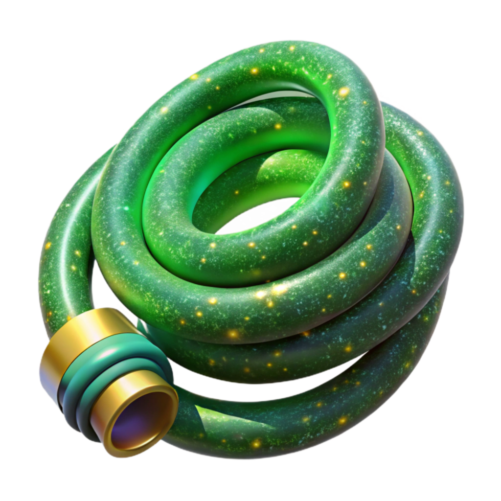 beautiful rustic Green Garden Hose Coiled Transparent Cutout high resolution png