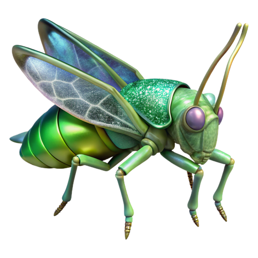 magnificent minimalist Green Grasshopper Insect Side Profile Transparent Background authentic png