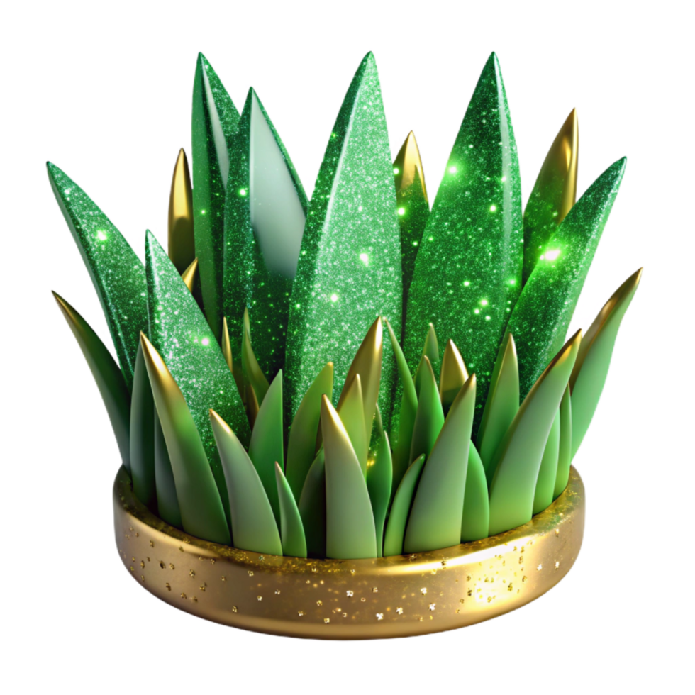 elegant rustic Green Grass Blades Side View Transparent Background premium png