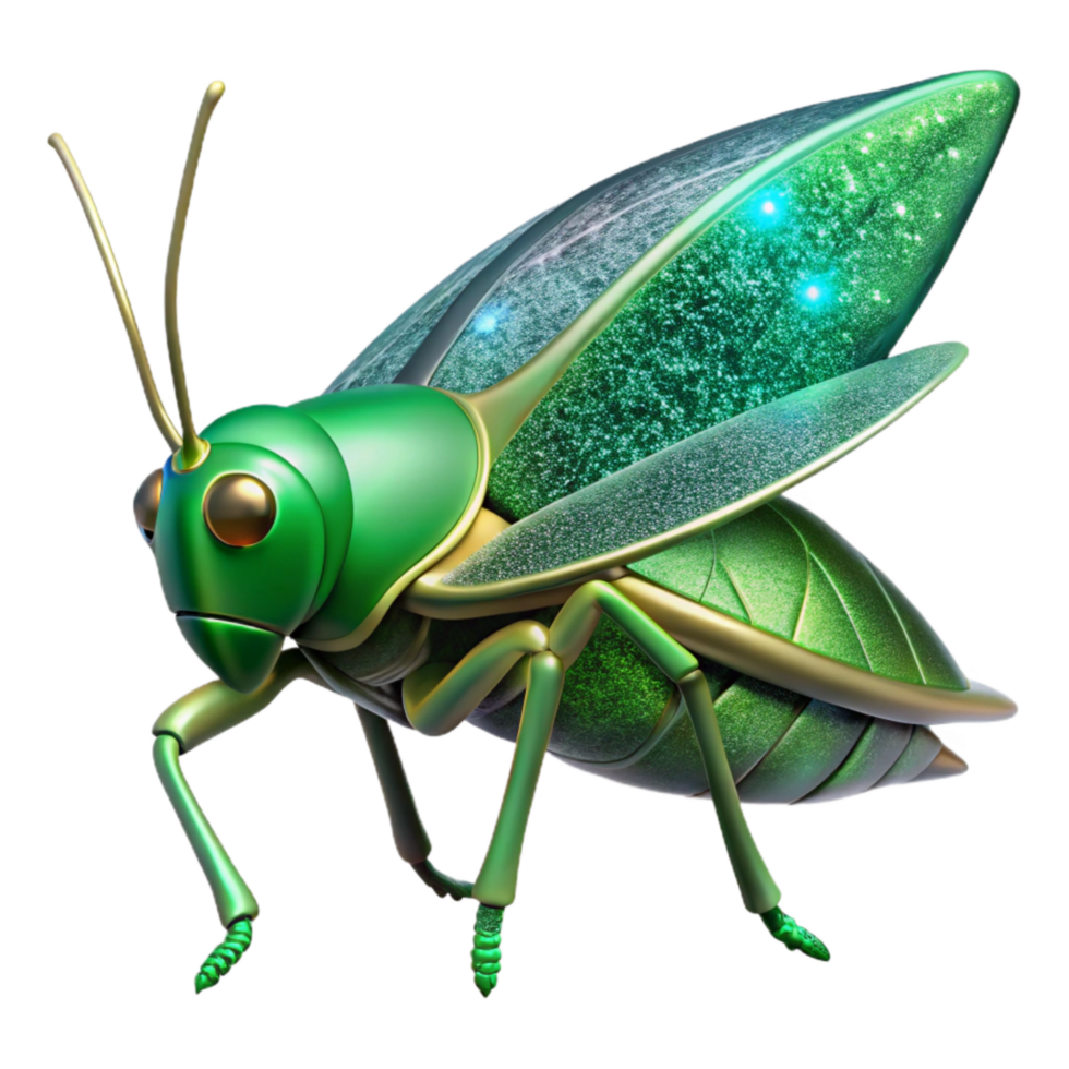magnificent minimalist Green Grasshopper Insect Side Profile Transparent Background premium png