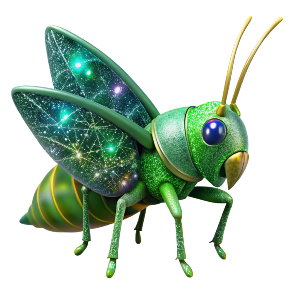 wonderful modern Green Grasshopper Side View Cutout detailed png
