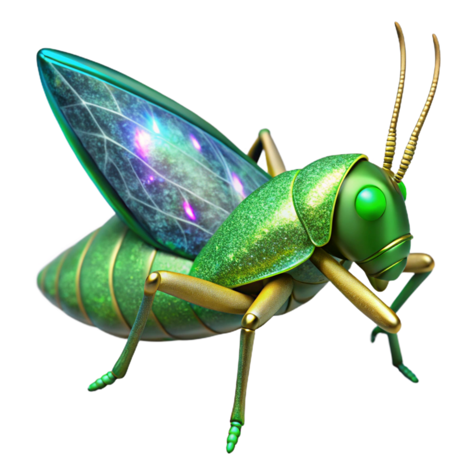 stunning minimalist Green Grasshopper Side View Cutout png