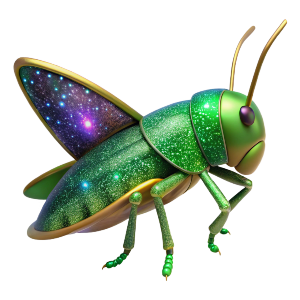 dramatic contemporary Green Grasshopper Side View Cutout professional png
