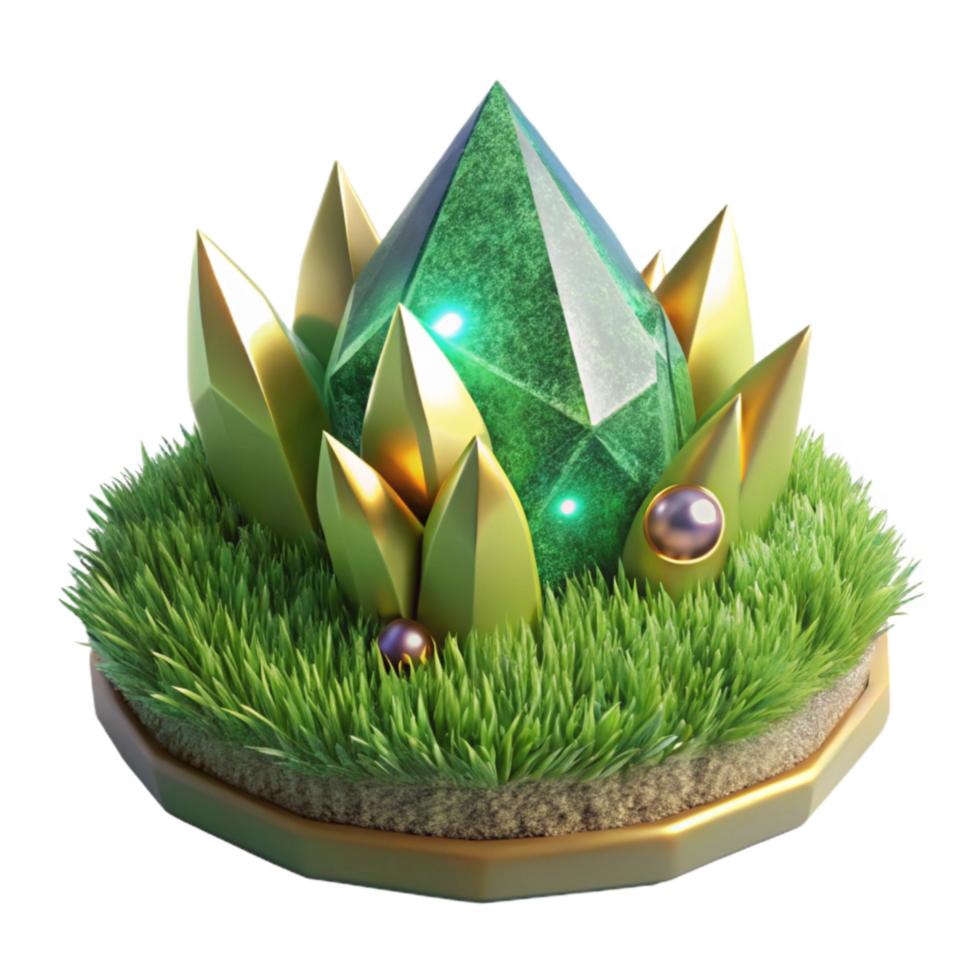 elegant minimalist Green Grass Tuft Cutout on Transparent Background exclusive png
