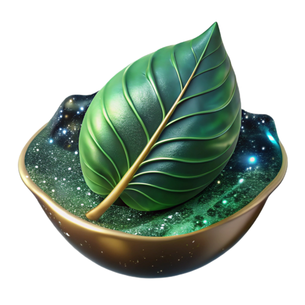 elegant modern Green Leaf Floating on Water Transparent Background exclusive png
