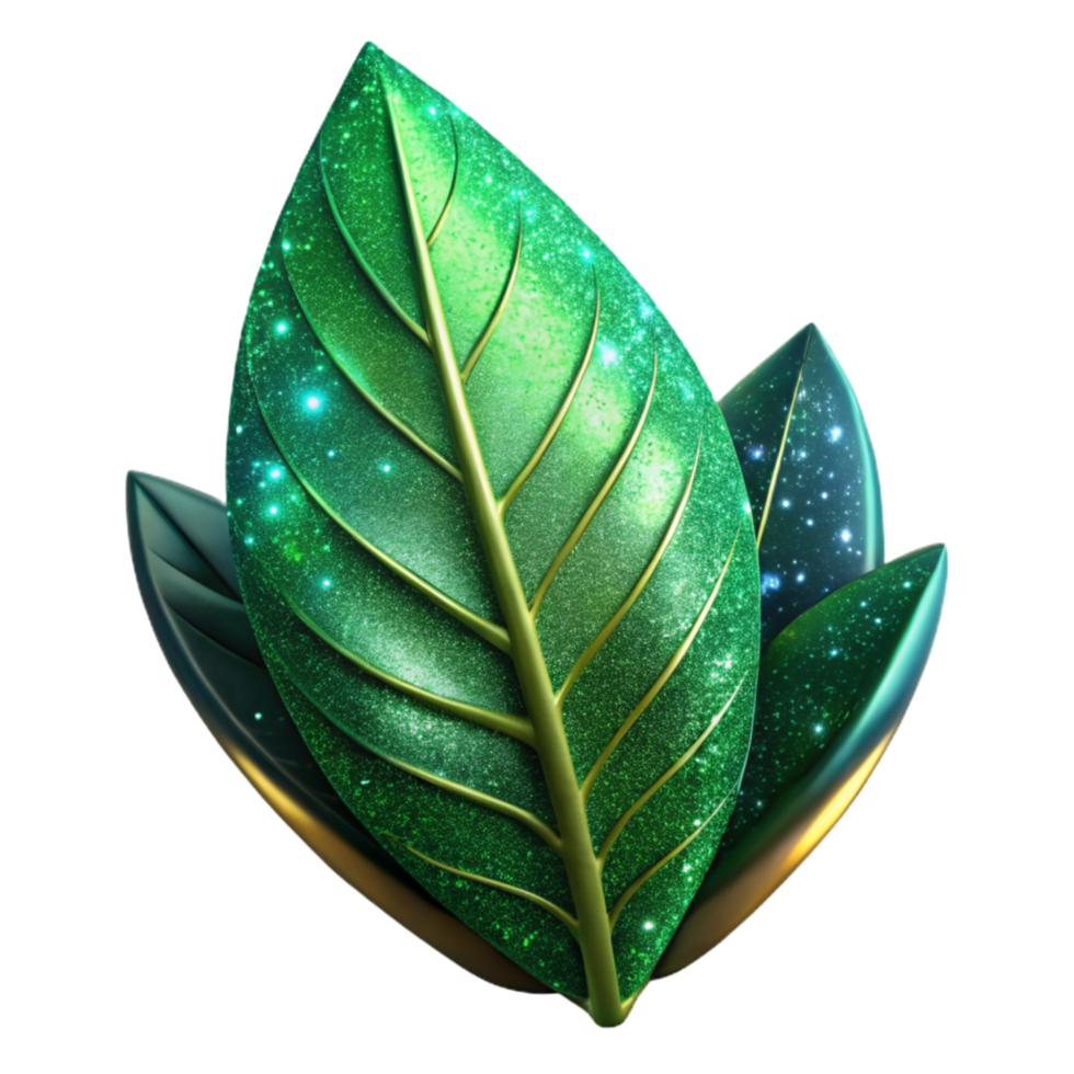 wonderful traditional Green Leaf Side View with Transparent Background premium png