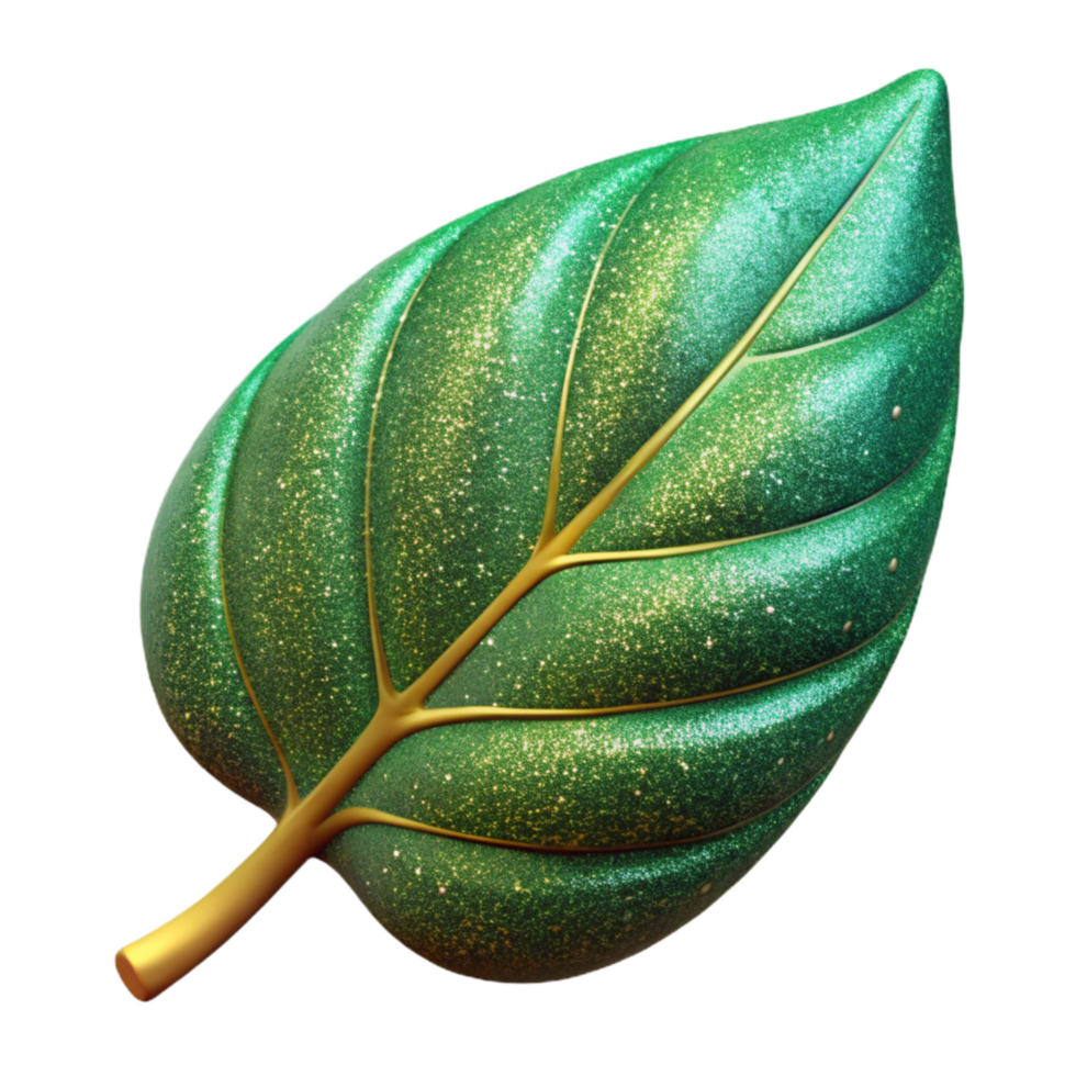 impressive artistic Green Leaf with Texture Close Up Isolated Cutout high quality png