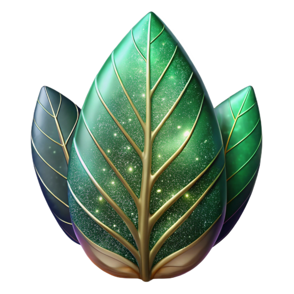 beautiful vintage Green Leaf with Veins Close Up Cutout Transparent Background detailed png