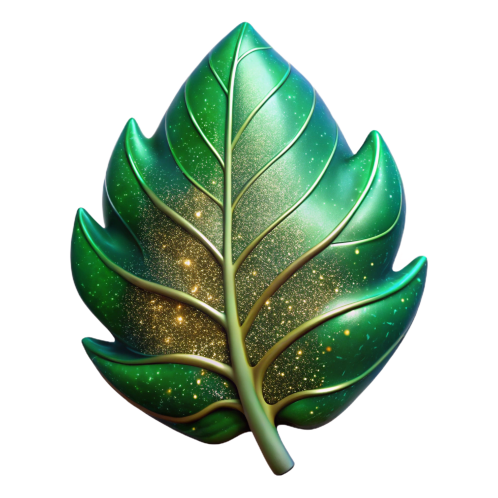 stunning contemporary Green Leaf with Veins Close Up Cutout Transparent Background original png