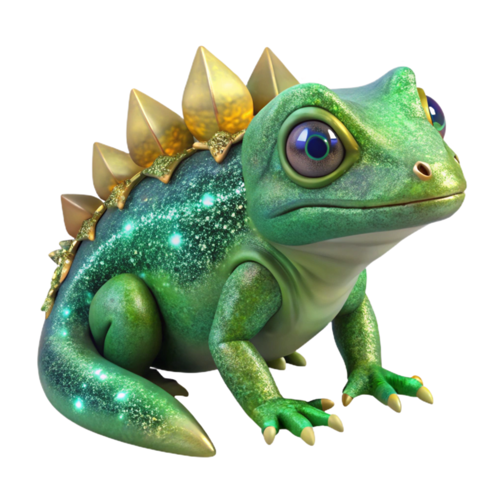 beautiful artistic Green Lizard Side View Cutout original png
